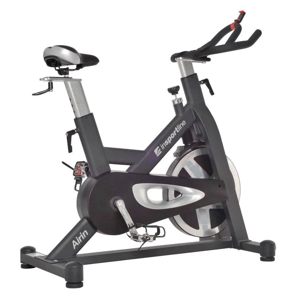 Spiningo dviratis inSPORTline Airin (iki 150kg, smagr. 20kg) - Juodas-Sidabrinis