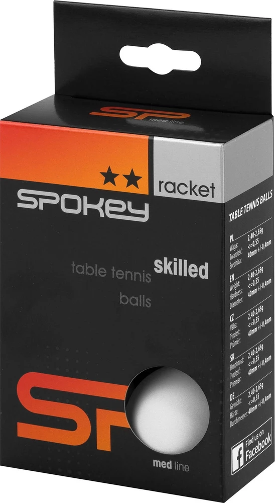 Stalo teniso kamuoliukai Skilled Spokey 6vnt. balti