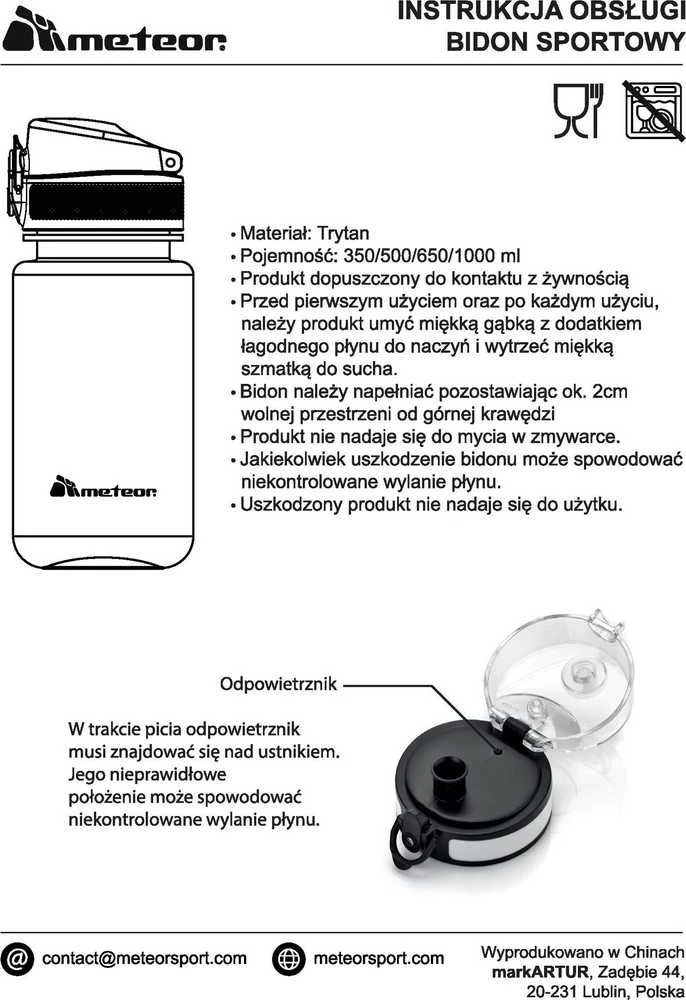 Gertuvė Sportinis vandens buteliukas „Meteor“ 1000 ml, tamsi žalia