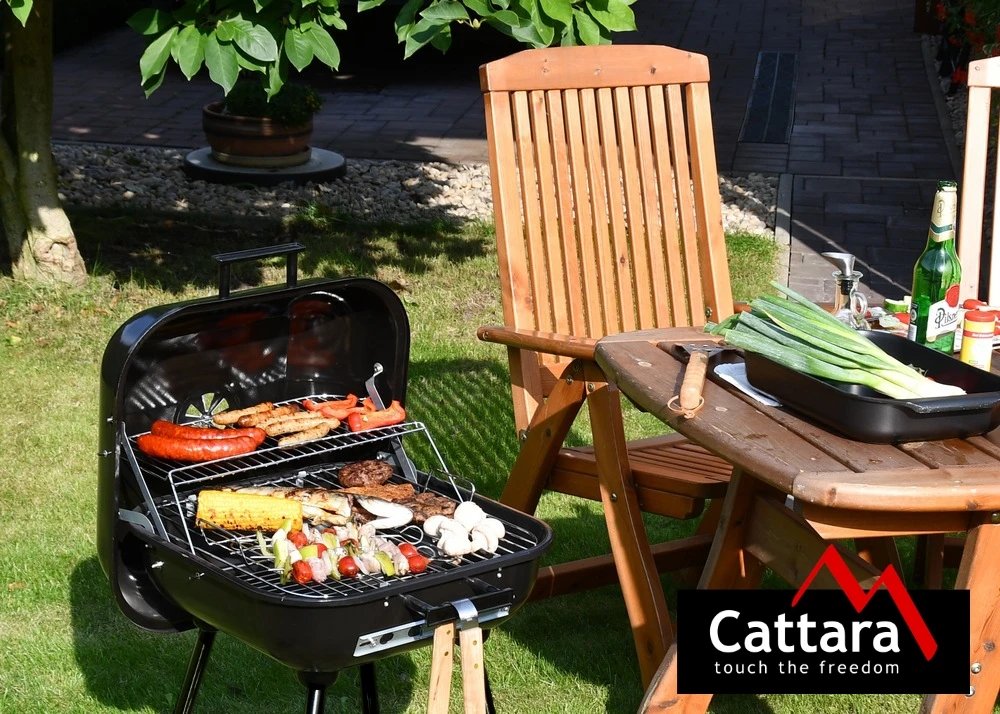 Stačiakampio formos anglies grilis Cattara Trapani 46 cm