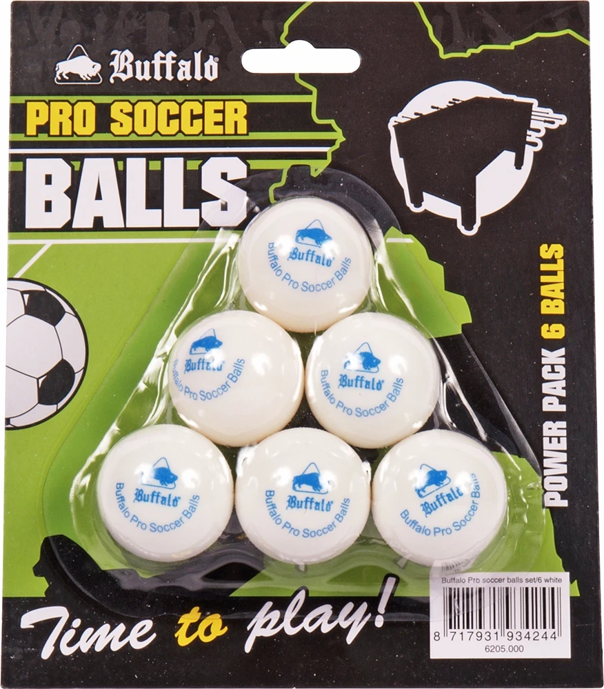 Stalo futbolo kamuoliukų rinkinys Buffalo Pro, balti, 6 vnt.