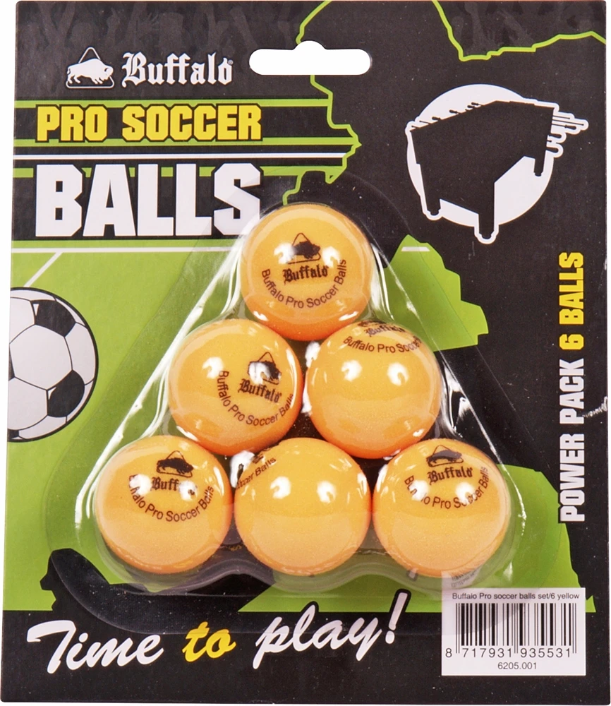 Stalo futbolo kamuoliukų rinkinys Buffalo Pro, geltona, 6 vnt.