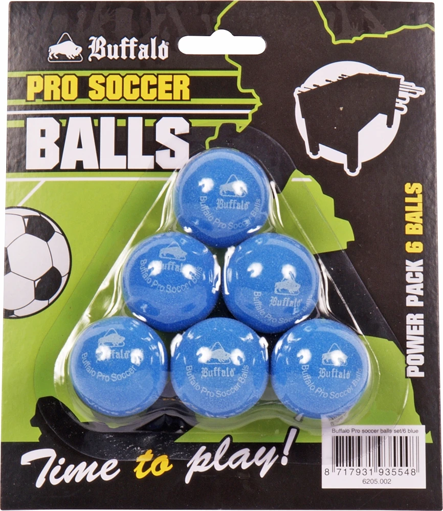 Stalo futbolo kamuoliukų rinkinys Buffalo Pro, mėlyni, 6 vnt.