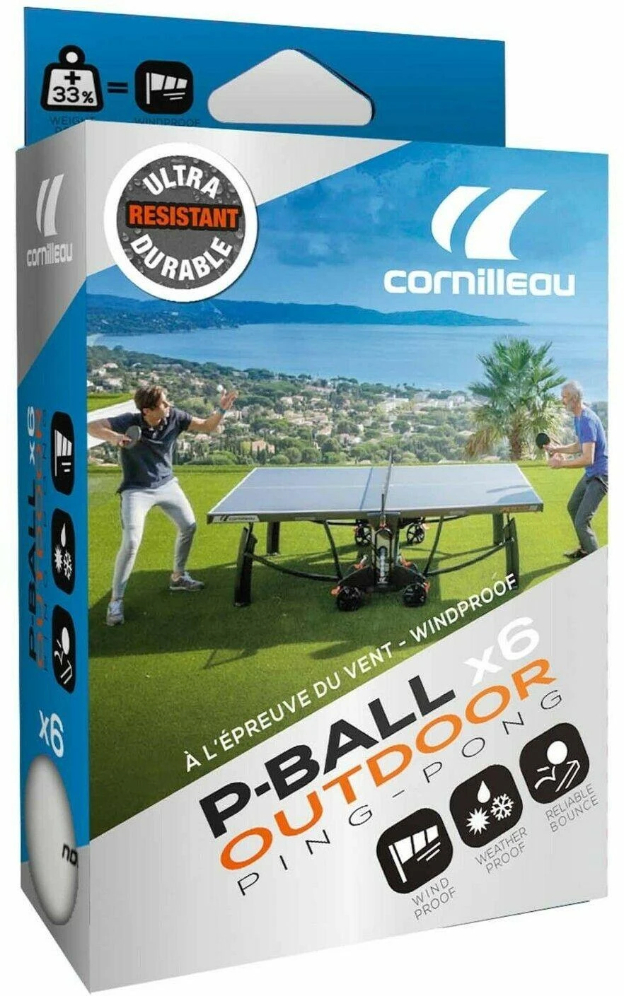 Stalo teniso kamuoliukai Cornilleau P-Ball Outdoor, laukui, 6 vnt.