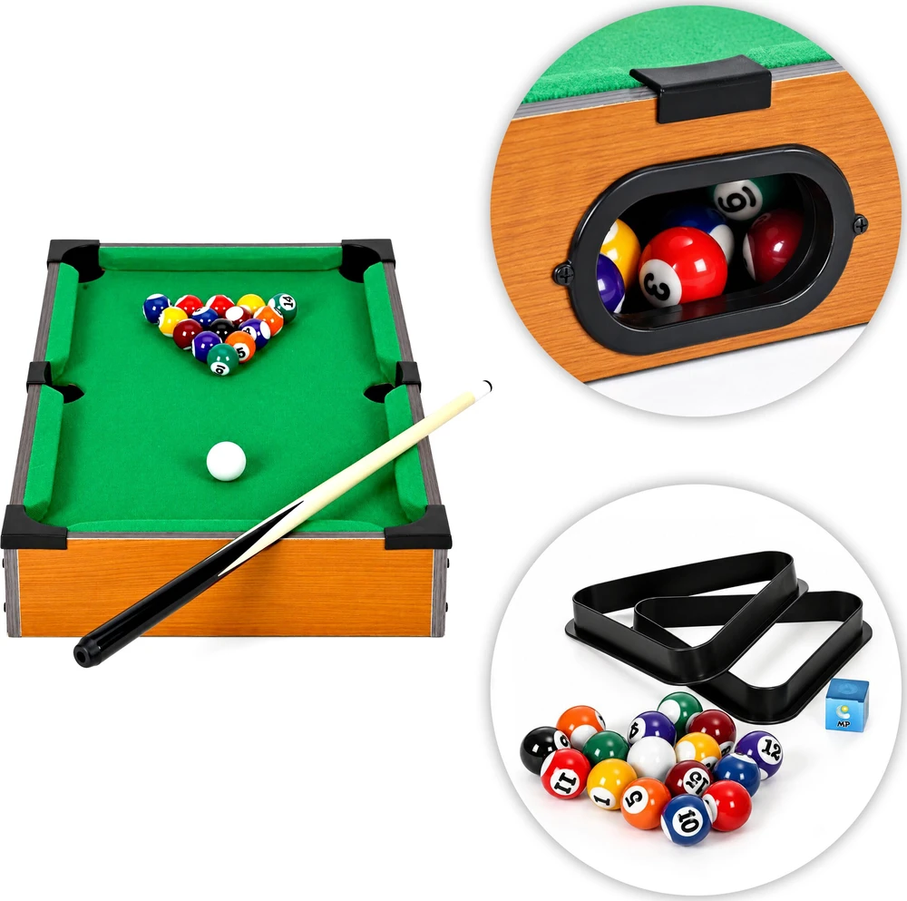 Stół do bilarda mini 50x30 cm komplektas do gry vaikams priedai ECOTOYS
