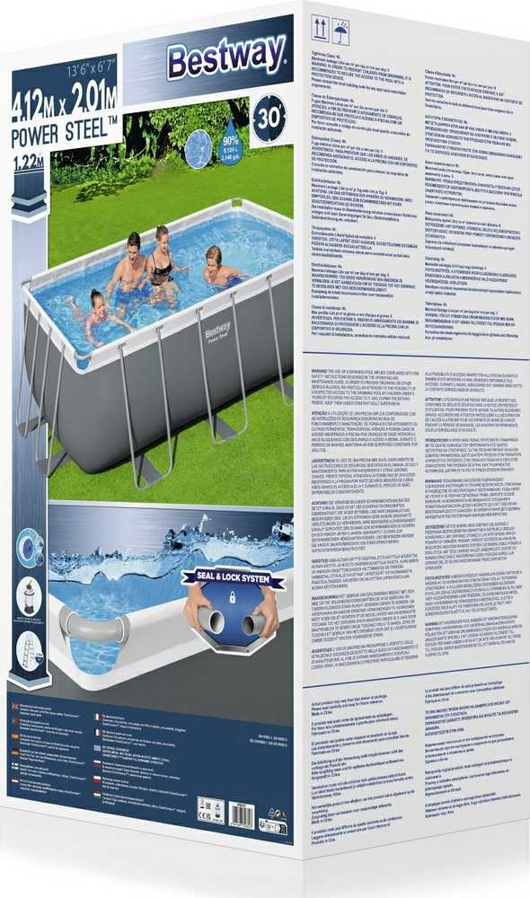 Stovas prie baseino 412 cm x 201 cm x 122 cm POWER STEEL BESTWAY