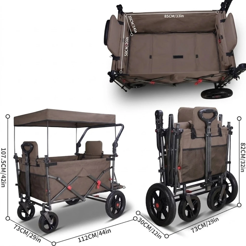 Sudedamas transportavimo vežimėlis inSPORTline StrollKidz vaikams vežti