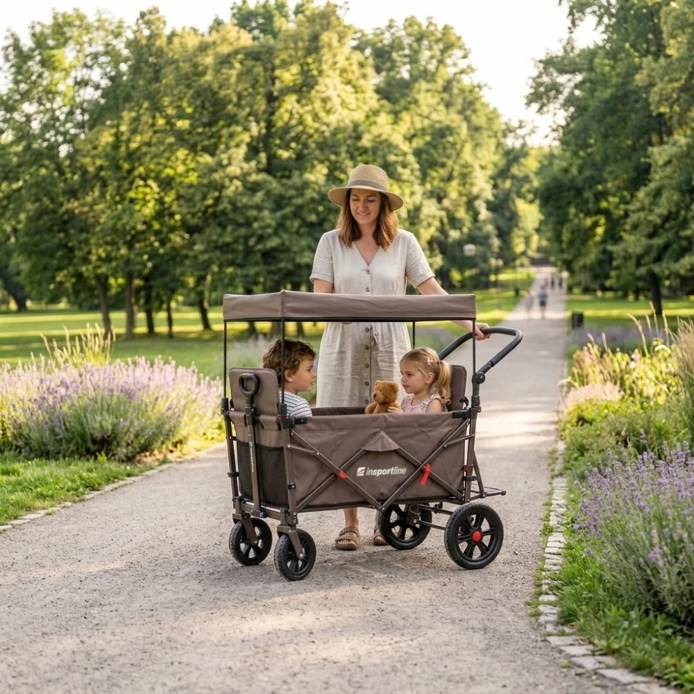 Sudedamas transportavimo vežimėlis inSPORTline StrollKidz vaikams vežti