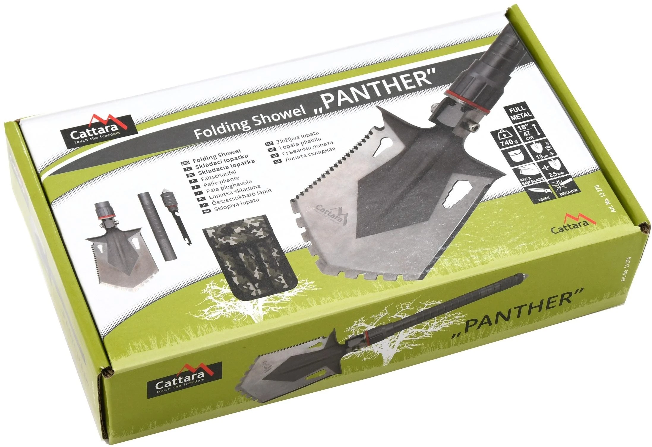 Sulankstomas daugiafunkcis kastuvas Cattara Panther 47 cm