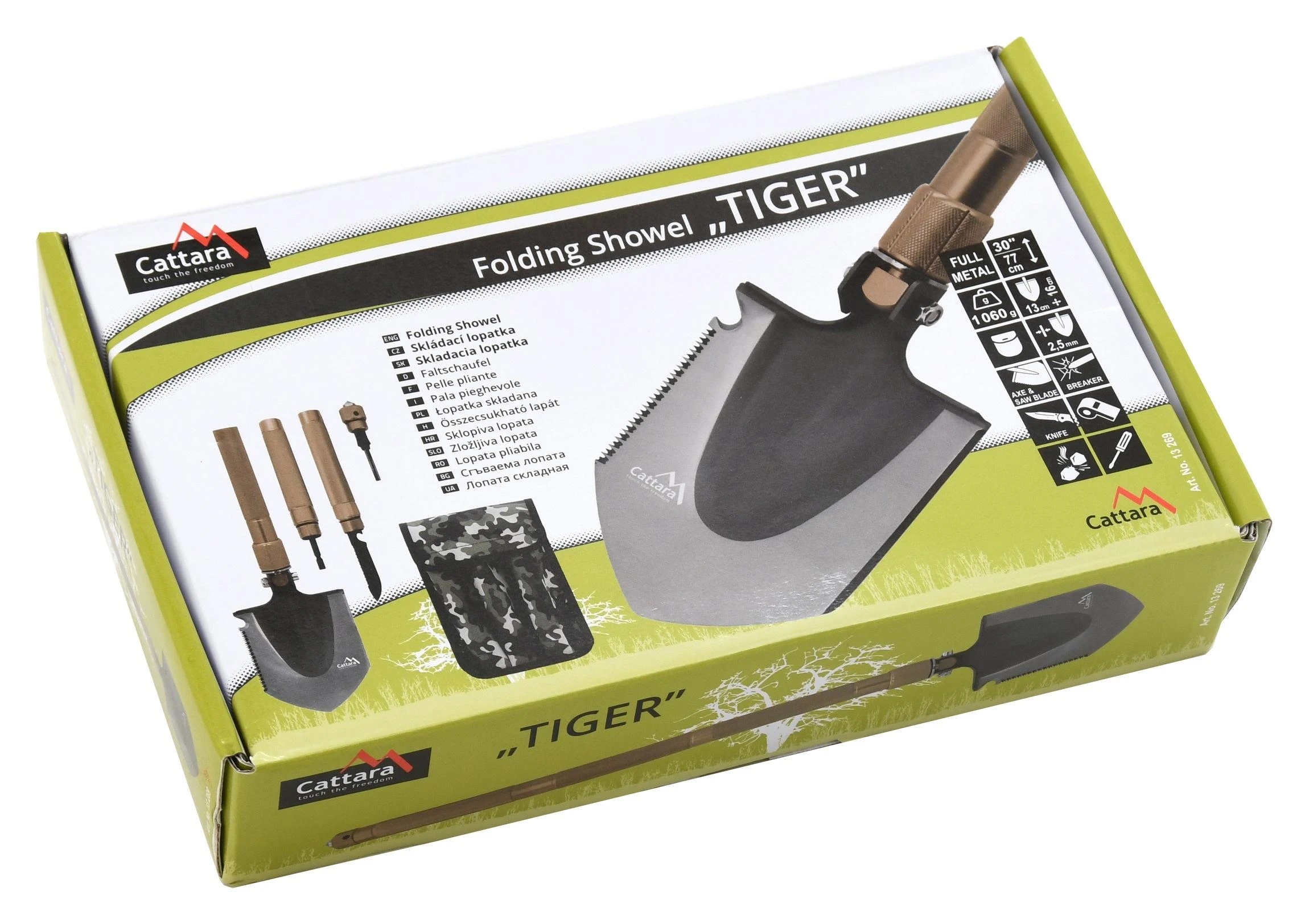 Sulankstomas daugiafunkcis kastuvas Cattara Tiger 77 cm