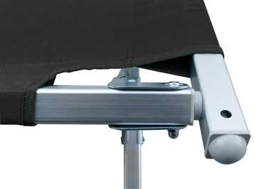 Sulankstomas gultas BasicNature Alu-Campbed, 210x66cm, Juodas