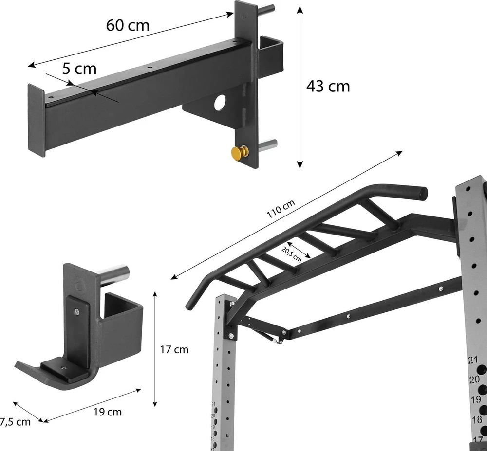 Sulankstomas jėgos stovas KLT23, sidabrinis HMS