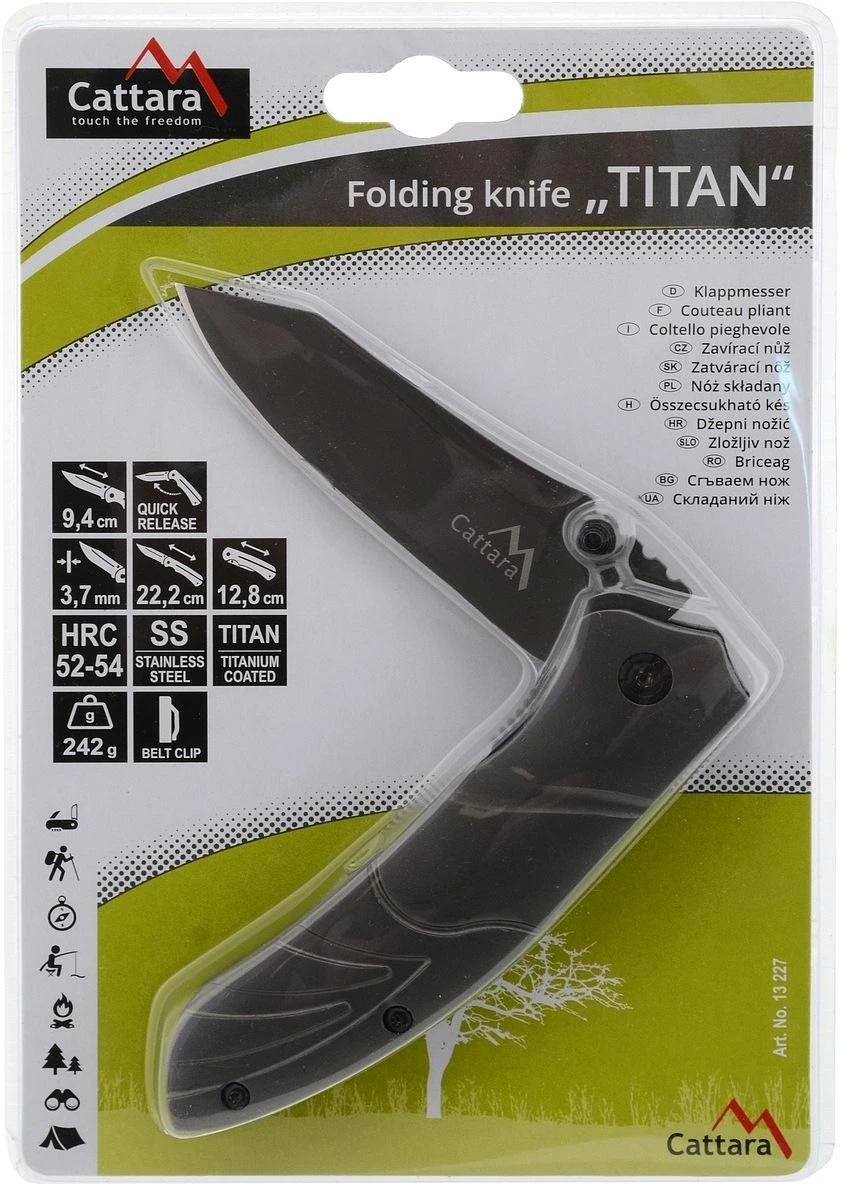 Sulankstomas peilis su fiksacija Cattara Titan 22 cm