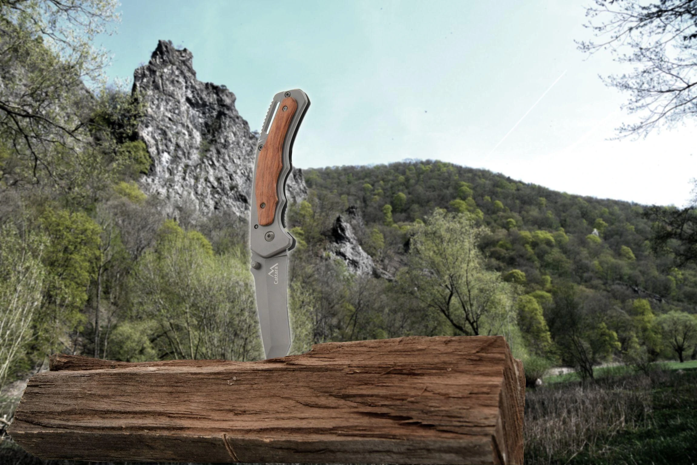 Sulankstomas peilis su fiksatoriumi Cattara Hiker 20 cm
