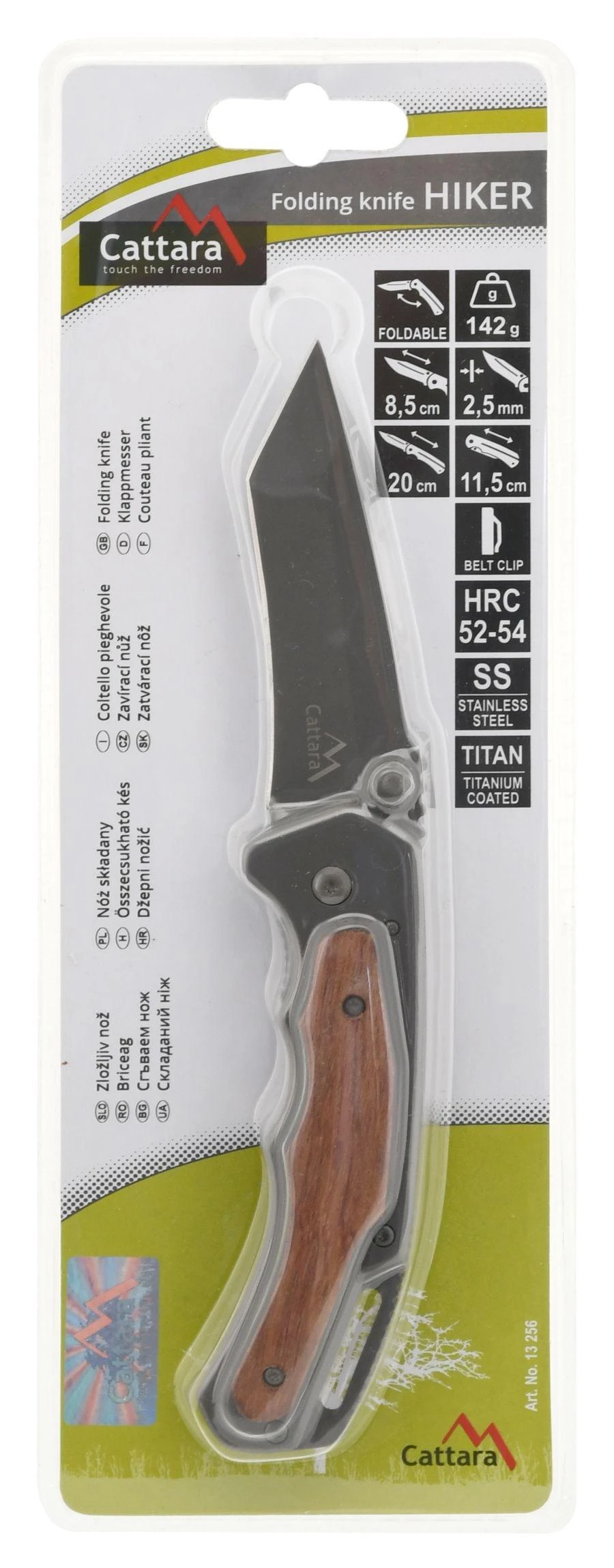Sulankstomas peilis su fiksatoriumi Cattara Hiker 20 cm