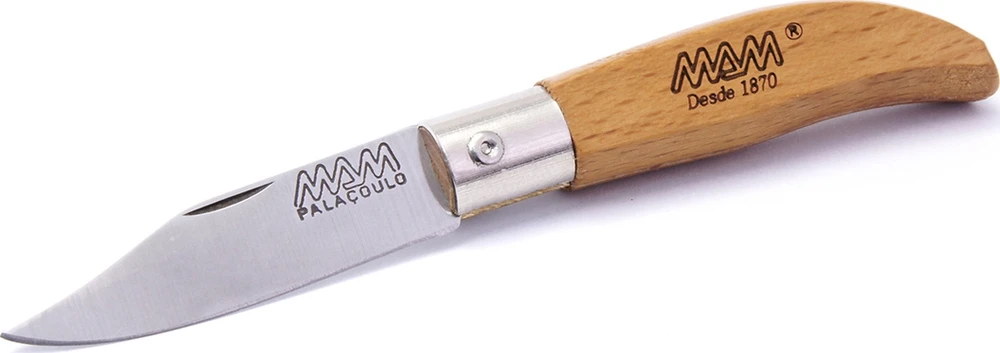 Sulankstomas peilis su raktų pakabuku ir dėklu MAM Iberica 2001, buksmedžio mediena, 4.5cm