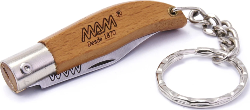 Sudedamas peilis su raktų pakabuku MAM Iberica 2000, buksmedis, 4,5 cm