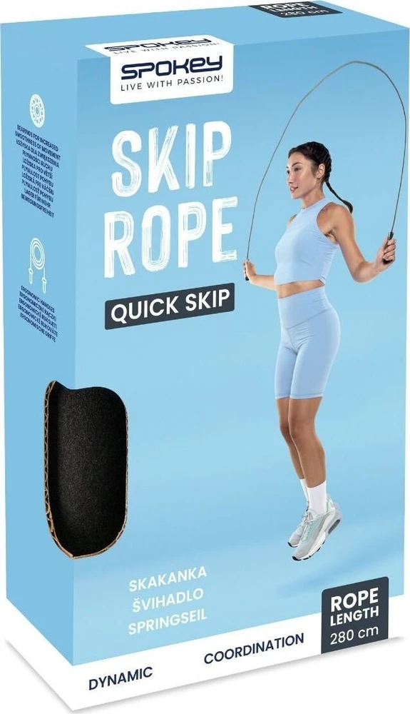 Šokdynė su odine virve Spokey QUICK SKIP
