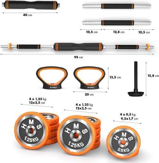 Svorių rinkinys HMS Pro Set SGZ215, 6in1, 15kg