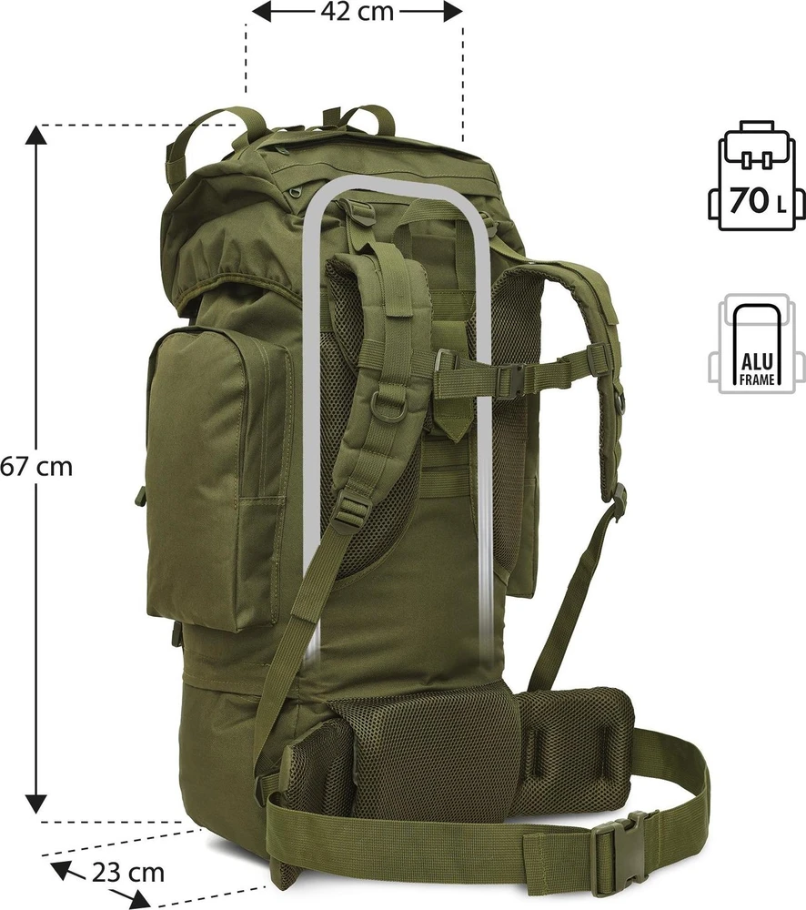 Nils Extreme Taktinė kuprinė NILS CAMP NC3901 Eagle, žalia, 70 l