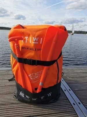Teleskopinis irklas BasicNature Mini 107 cm, oranžinis