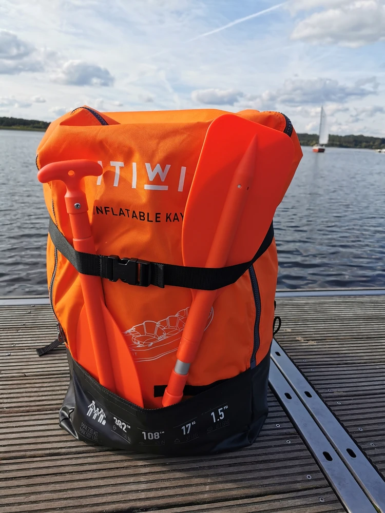 Teleskopinis irklas BasicNature Mini 107 cm, oranžinis