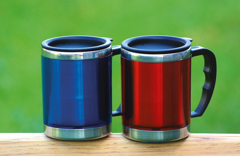Termopuodelis BasicNature Stainless Steel Beaker MUG, 0,42 l, mėlynas