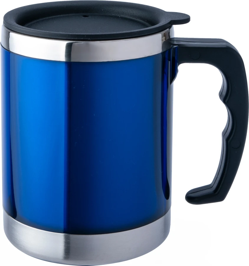 Termopuodelis BasicNature Stainless Steel Beaker MUG, 0,42 l, mėlynas