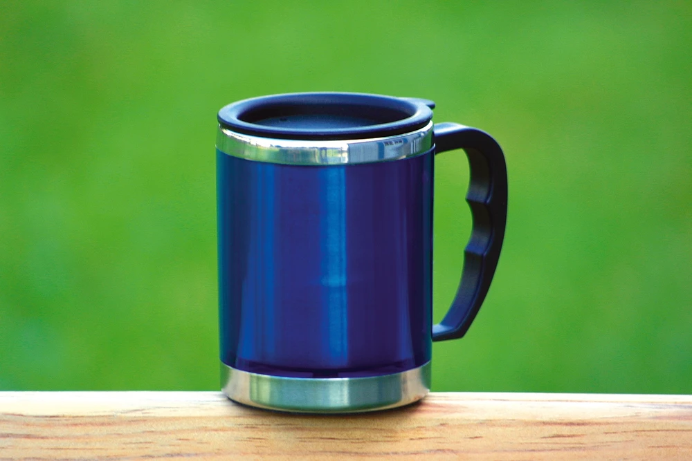 Termopuodelis BasicNature Stainless Steel Beaker MUG, 0,42 l, mėlynas