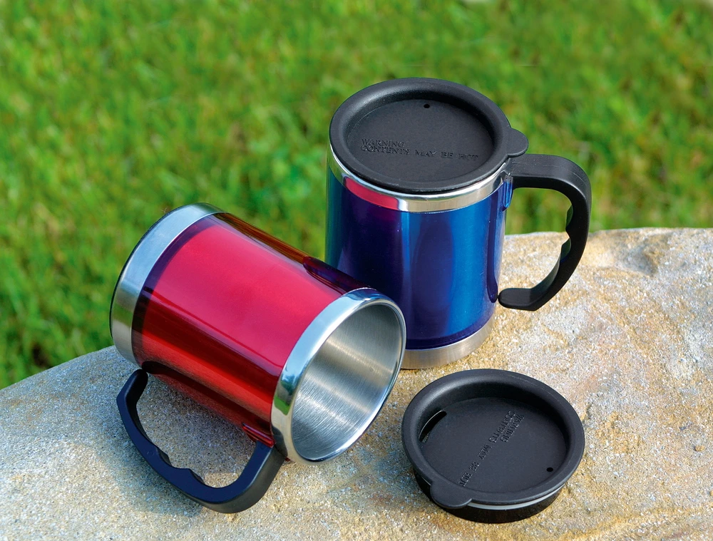 Termopuodelis BasicNature Stainless Steel Beaker MUG, 0,42 l, mėlynas