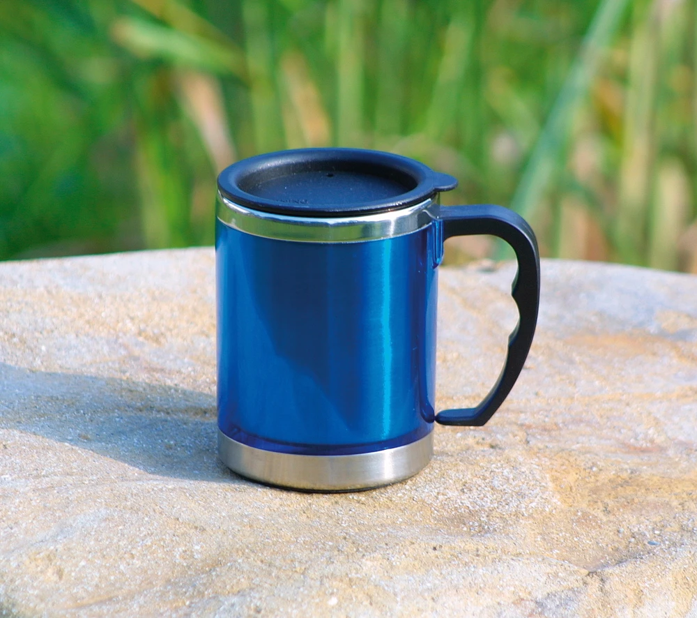 Termopuodelis BasicNature Stainless Steel Beaker MUG, 0,42 l, mėlynas