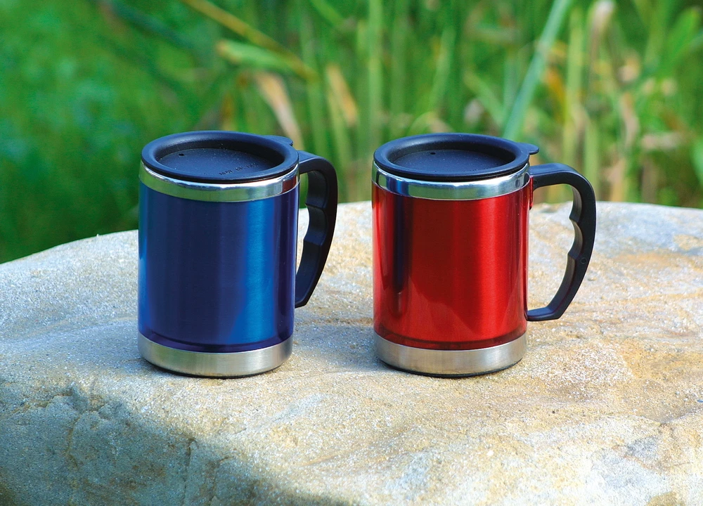 Termopuodelis BasicNature Stainless Steel Beaker MUG, 0,42 l, mėlynas