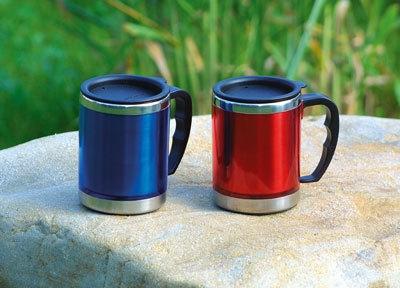 Termo puodelis BasicNature Stainless Steel Beaker MUG, 0.42L, raudonas