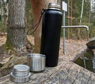 Termosas Origin Outdoors Vacuum PureSteel, 0.1L, juodas