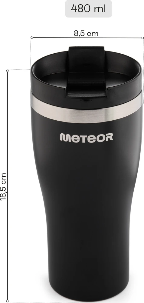 Termopuodelis Meteor 480 ml, juodas