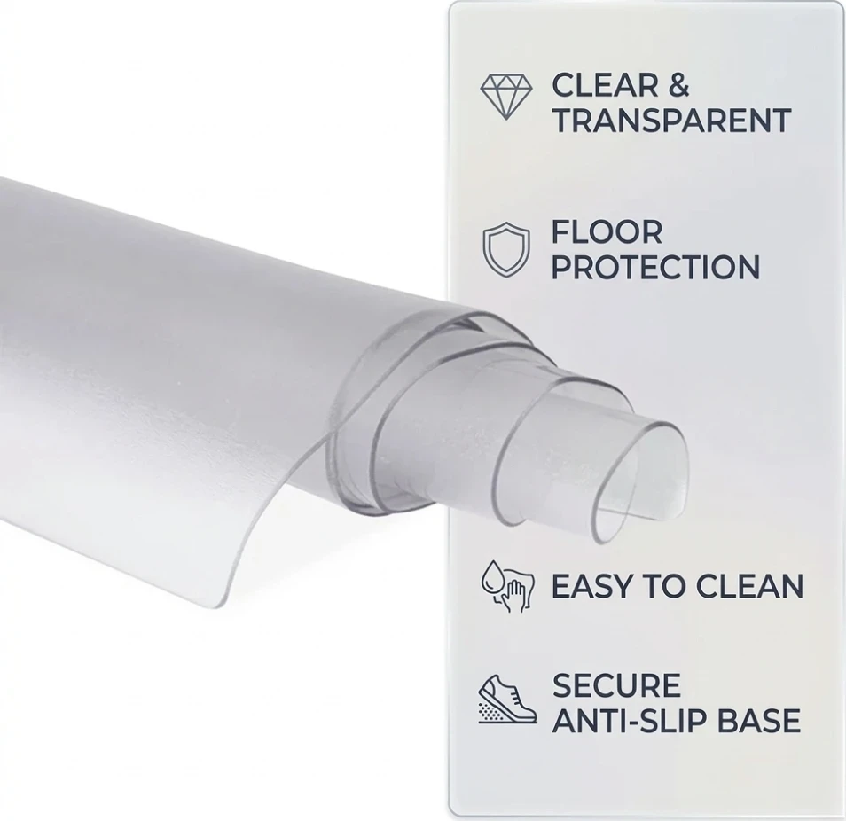 Skaidrus apsauginis kilimėlis treniruokliams inSPORTline Proteko Clear 255 x 65 x 0,15 cm