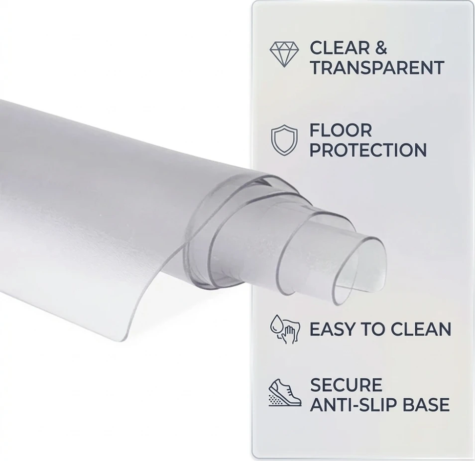 Skaidrus apsauginis kilimėlis treniruokliams inSPORTline Proteko Clear 255 x 65 x 0,15 cm