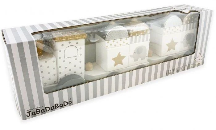 Traukinys su kaladėlėmis JaBaDaBaDo Sidabrinis Line