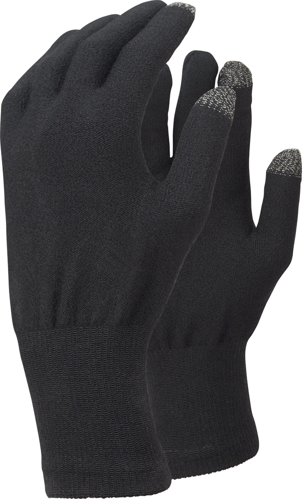 TREKMATES MERINO TOUCH pirštinės, juodos, dydis M