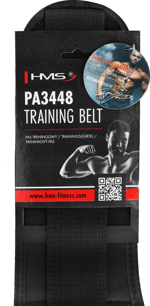 Treniravimosi diržas HMS PA3448, juodas - XXL