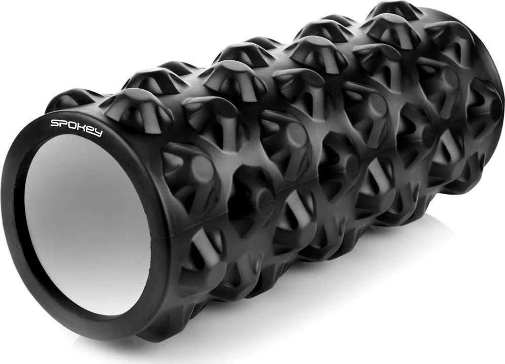 Spokey ROLL 2IN1 Fitness volelis, 33 x 14,5 cm, +1 lygus EVA putų volelis (10 cm), Tamsios pilkos, PU/PVC putos