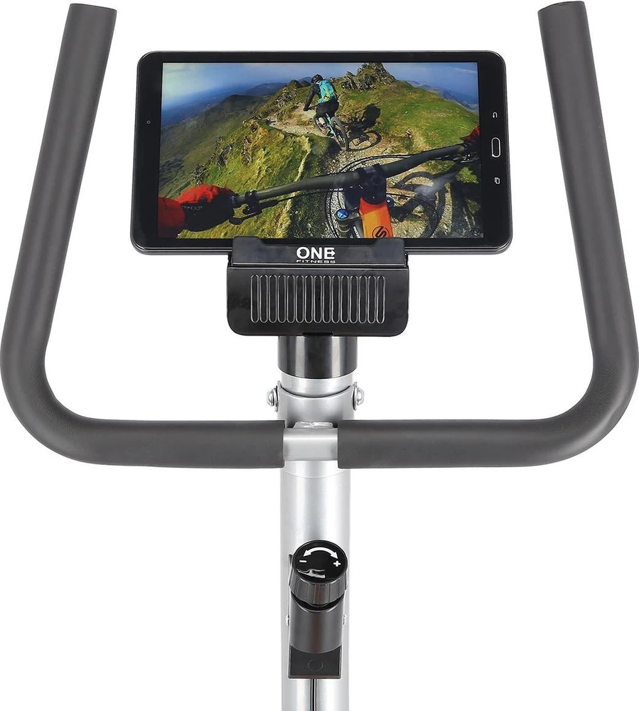 Dviratis treniruoklis One Fitness RW3011 sidabro spalvos-oranžinis
