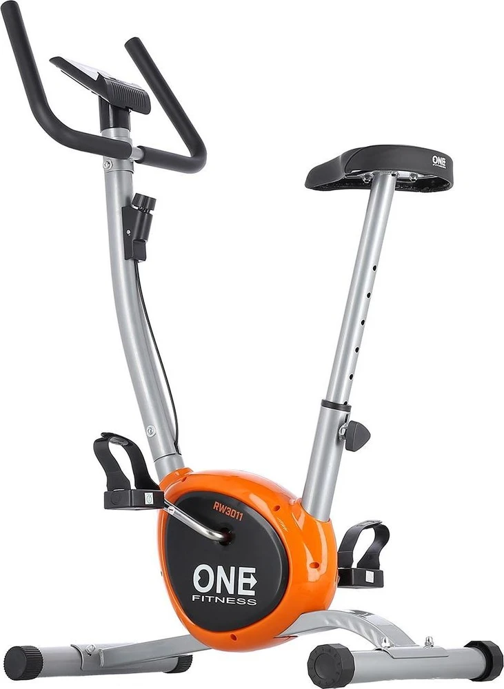 Dviratis treniruoklis One Fitness RW3011 sidabro spalvos-oranžinis