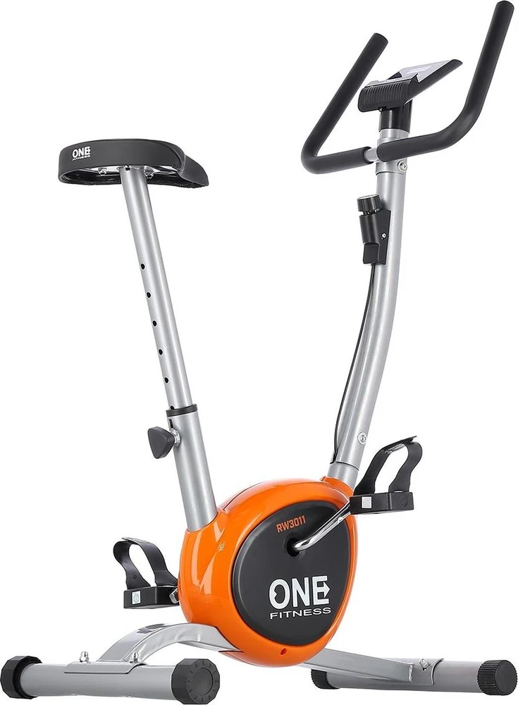 Dviratis treniruoklis One Fitness RW3011 sidabro spalvos-oranžinis