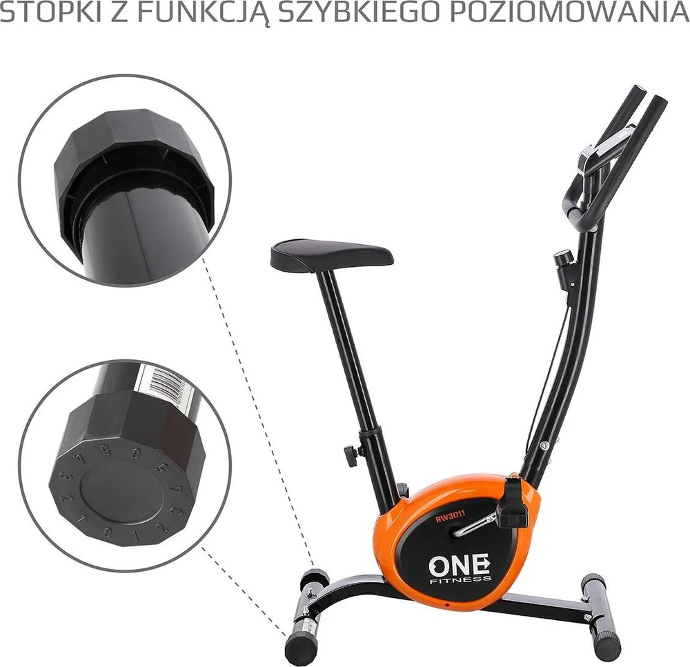 Treniruoklis One Fitness Rw3011, juodas-oranžinis