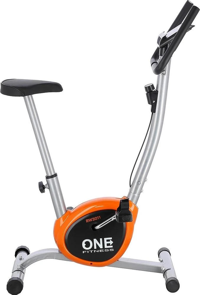 Dviratis treniruoklis One Fitness RW3011 sidabro spalvos-oranžinis