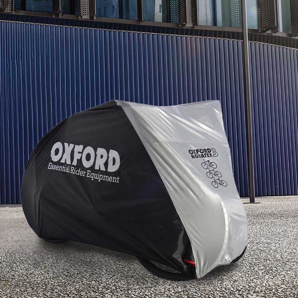 Trijų dviračių dangtis "Oxford Aquatex" (juodas/sidabrinis)