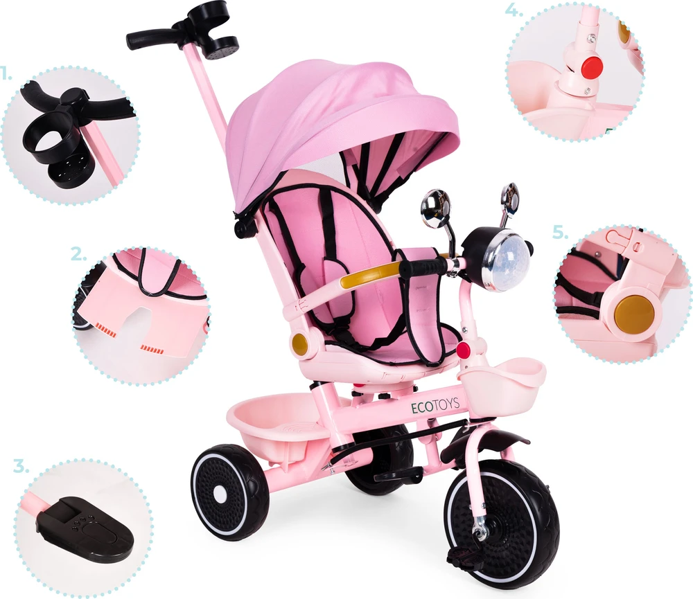 Triratukas vaikams ECOTOYS su pasukama sėdyne