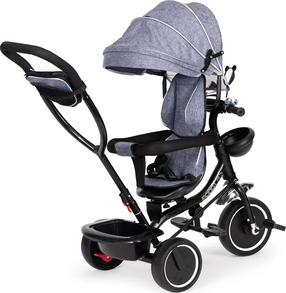 Ecotoys Triratukas su pasukama sėdyne Eco Toys, mėlynas