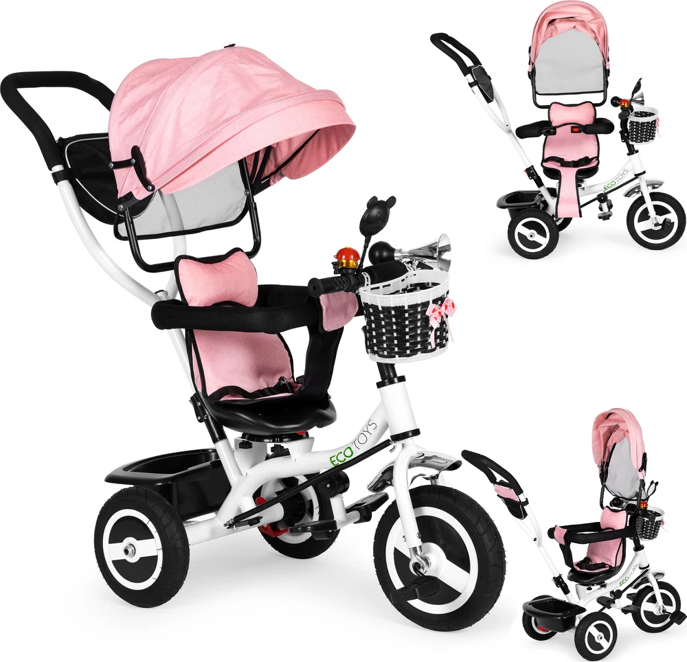 Ecotoys Triratukas Eco Toys, rožinis